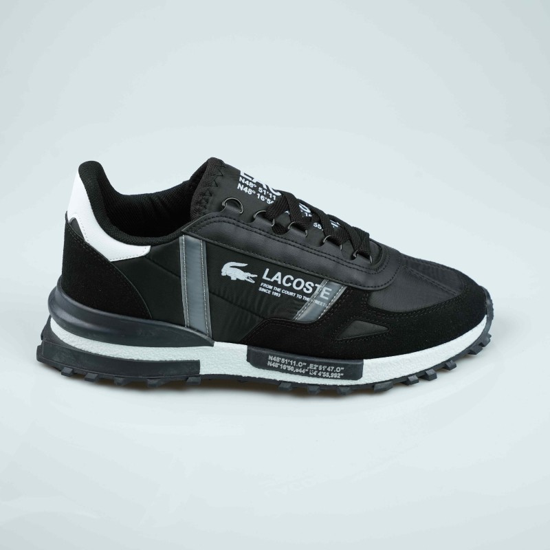 lacoste black white shoes