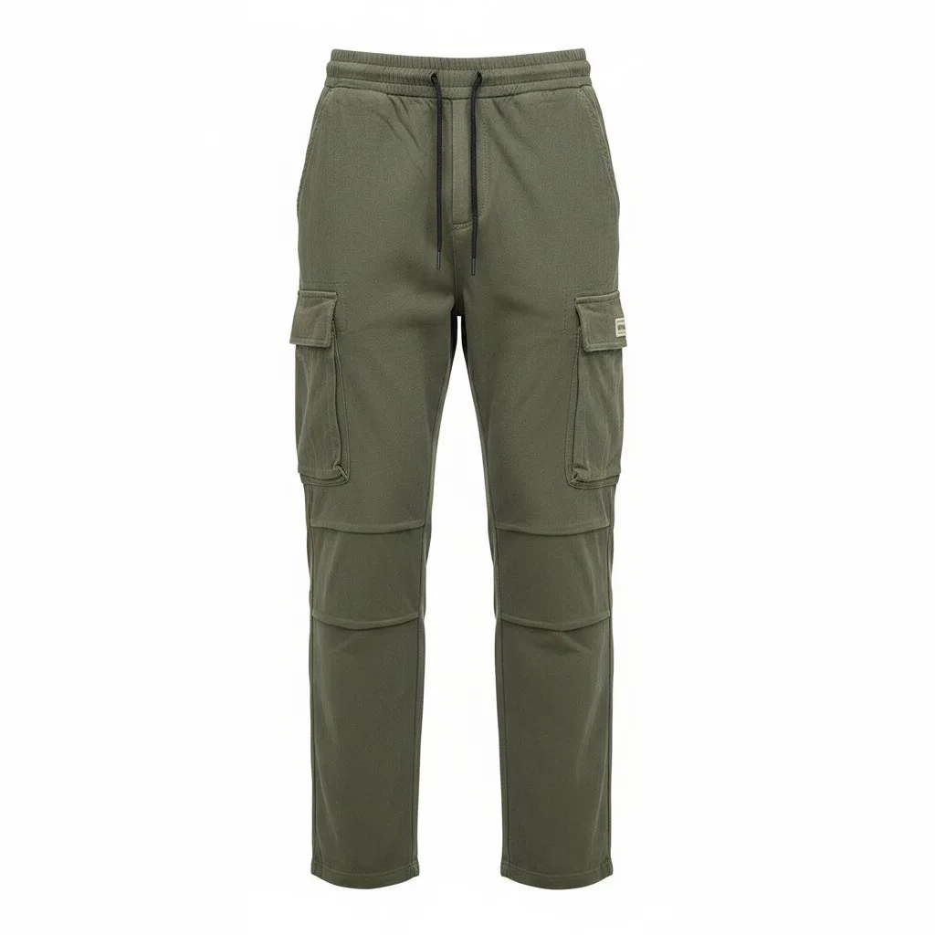 Olive Green Signature Label Cargo Pants