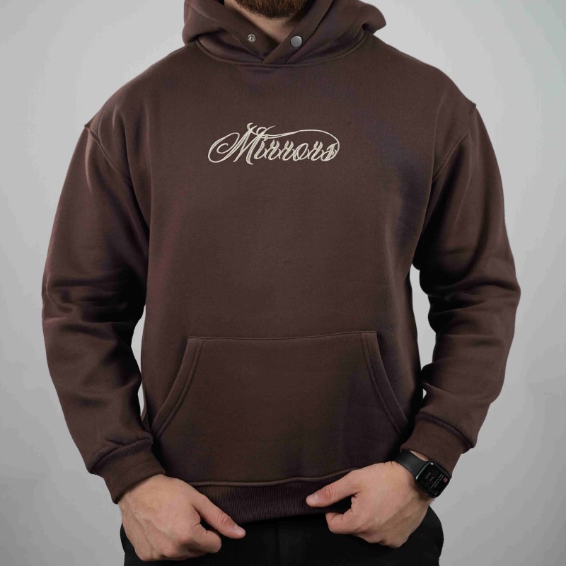 hoodie brown old bro mirors woolen inside