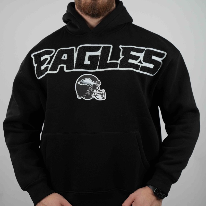 hoodie black   eagles jacey woolen inside