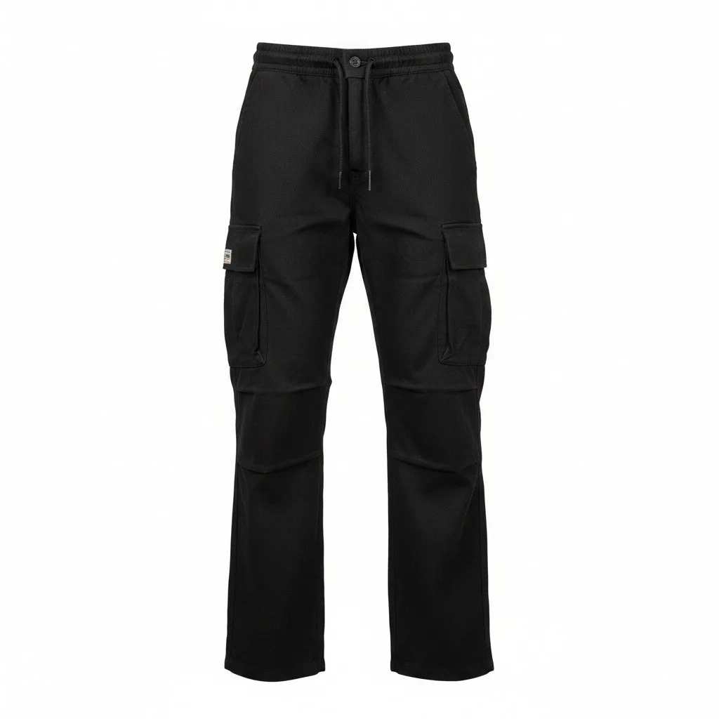 Black Signature Label Cargo Pants