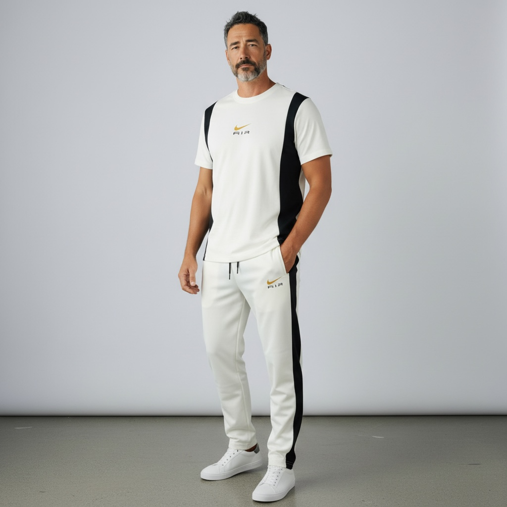 Nike air white black set 2026 t-shirt + pant