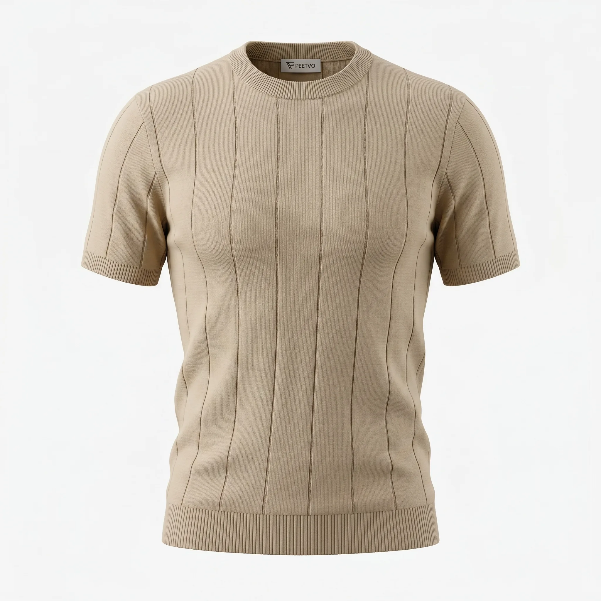 Beige Knit T-Shirt