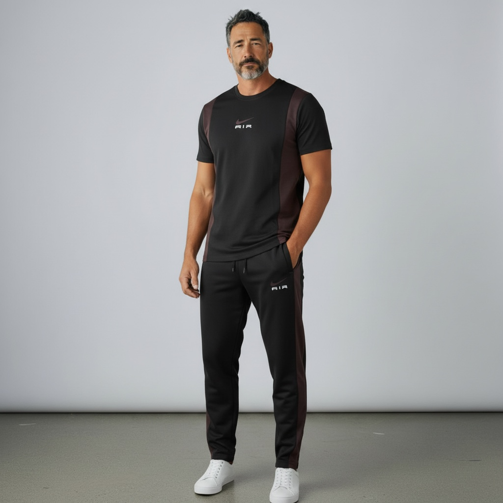 Nike air black brown set 2026 t-shirt + pant