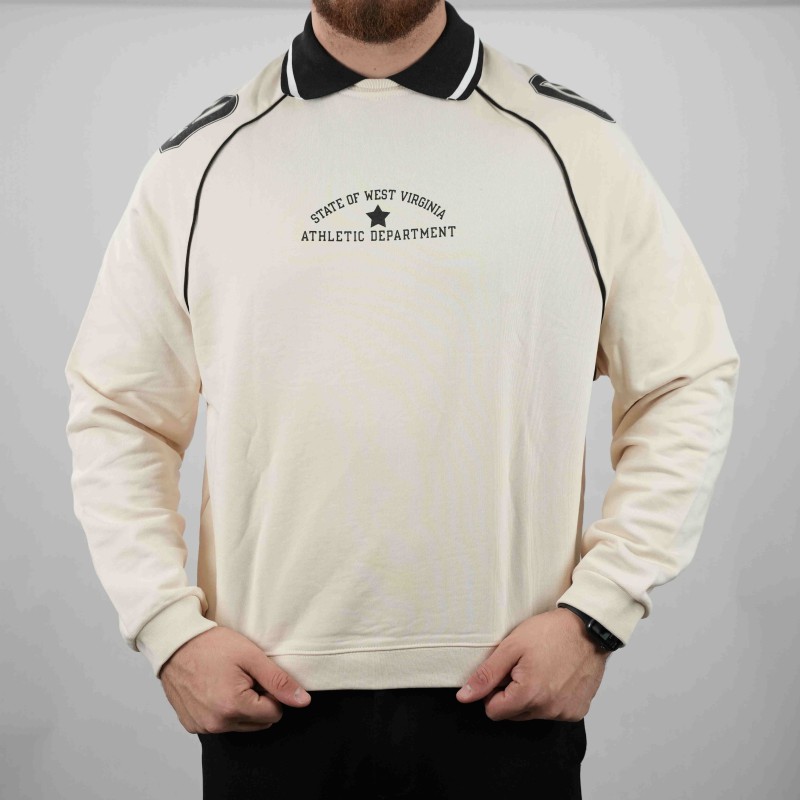 polo beige black oversize modern cotton