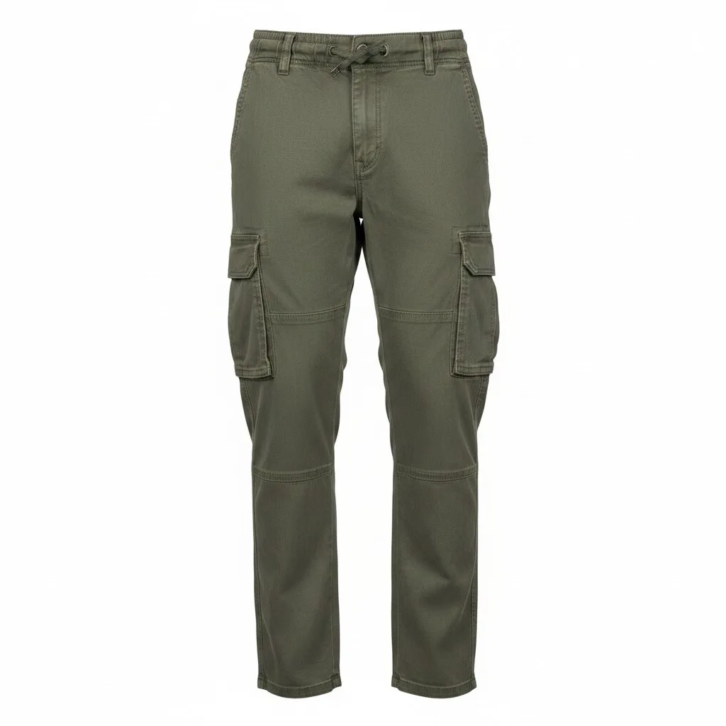 Olive Green Clean Pocket Cargo Pants