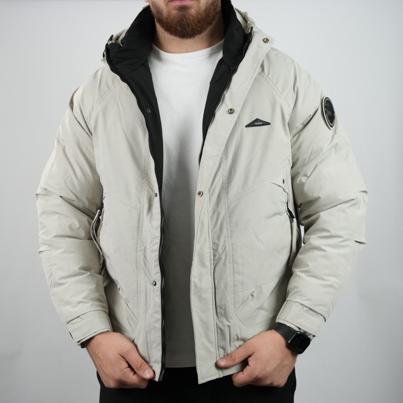 jacket beige inside black