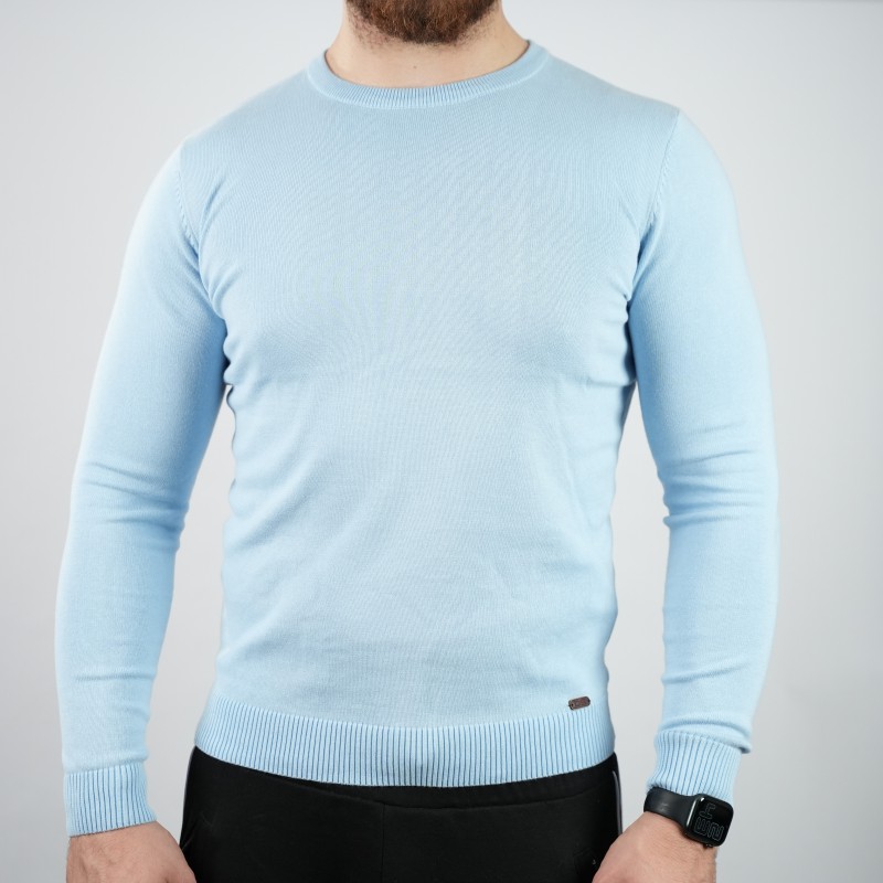 t-shirt  light blue di rossi soft wool