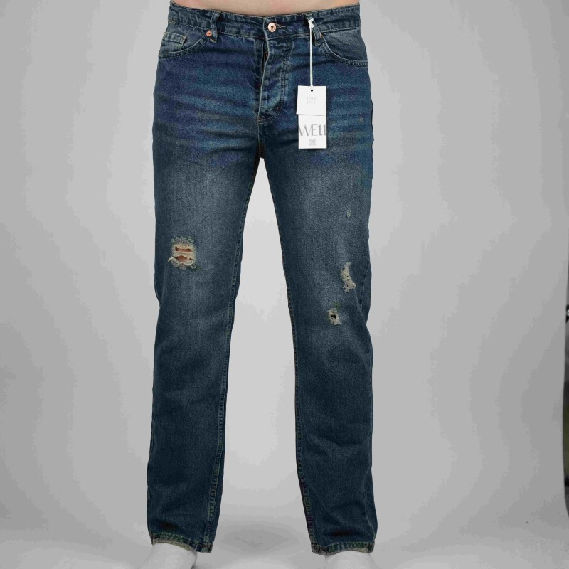 jeans blue impaled well baggy