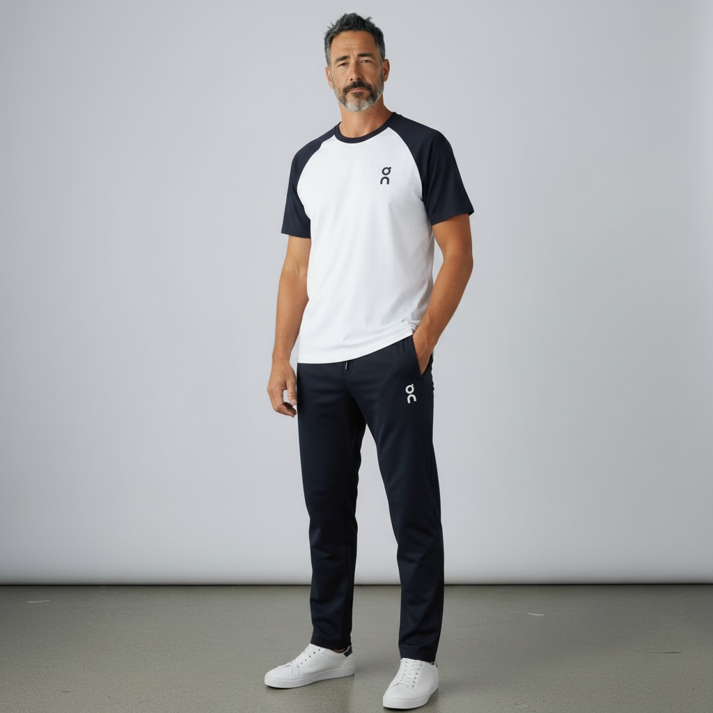 oncloud set white navy t-shirt + pant
