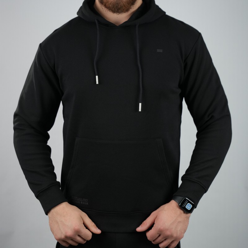 hoodie black di rossi woolen towel inside