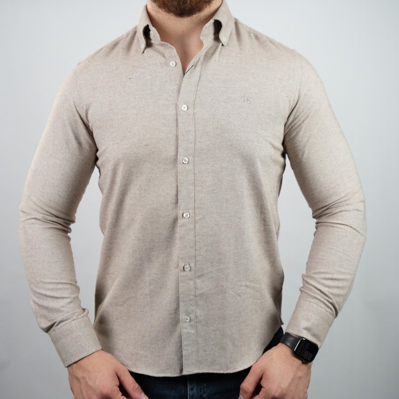 shirt beige cotton di rossi