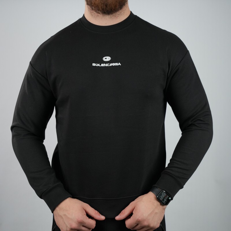 t-shirt black balenciaga oversize woolen towel inside