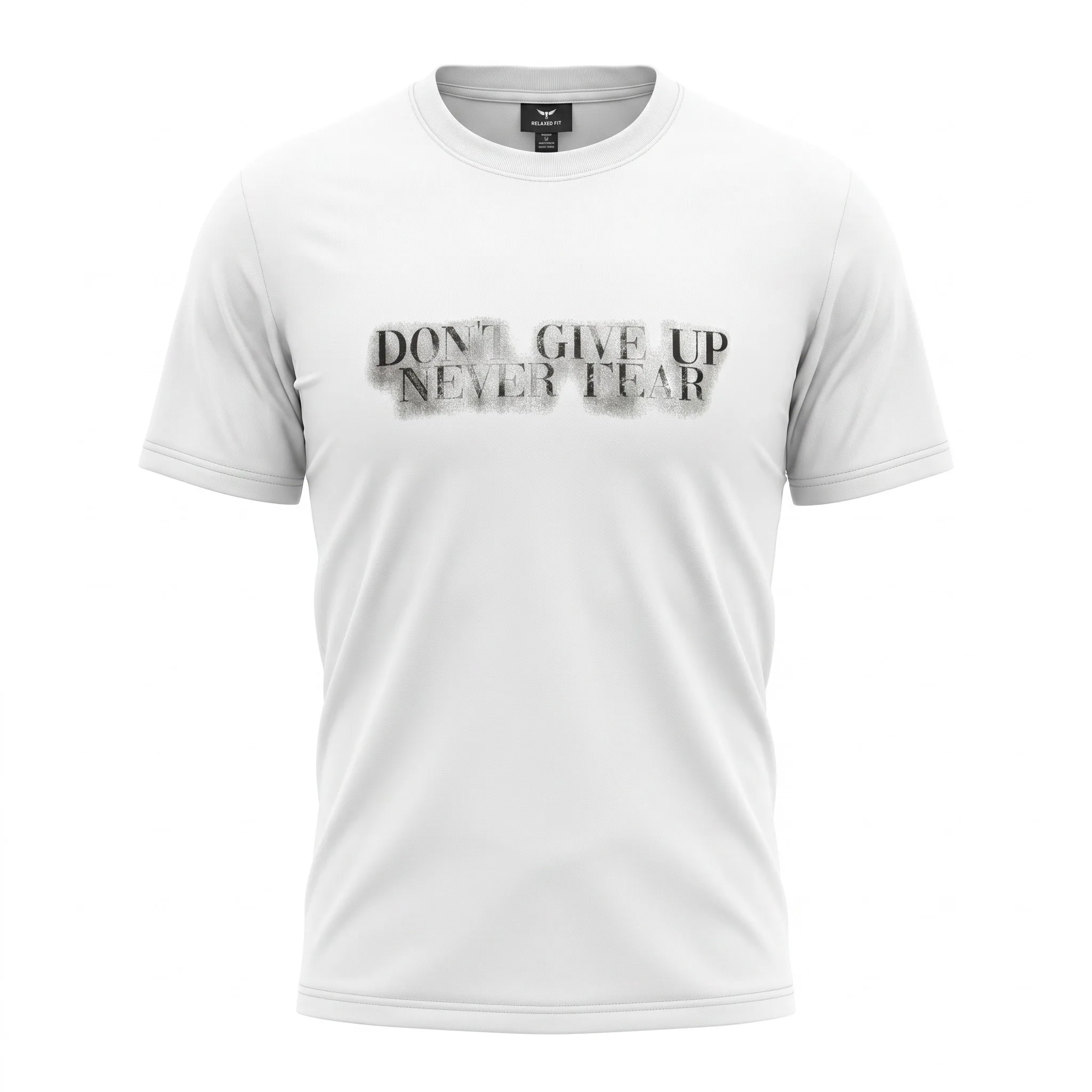 White T-Shirt Don't Give Up Regular Fit