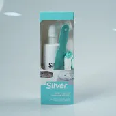 silver cleaner with a towel