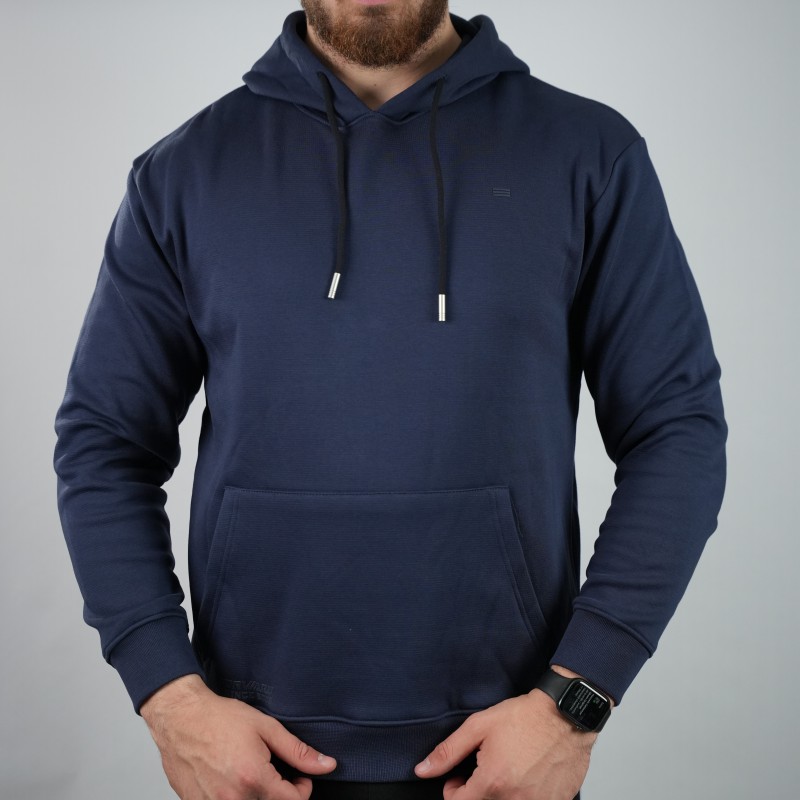 hoodie blue di rossi woolen towel inside