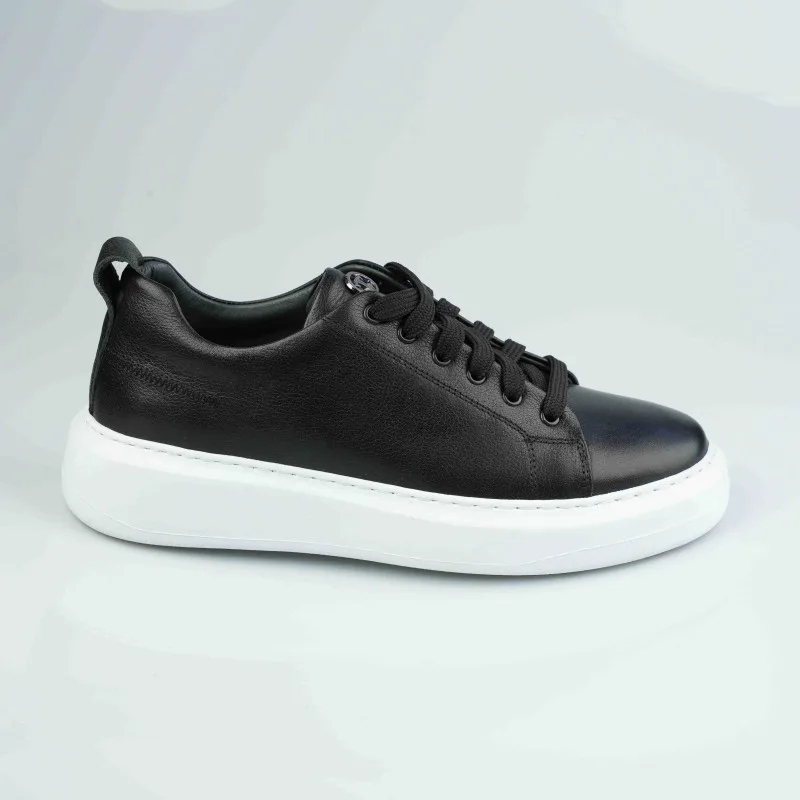 tripy  black  white pure real leather normal and big size