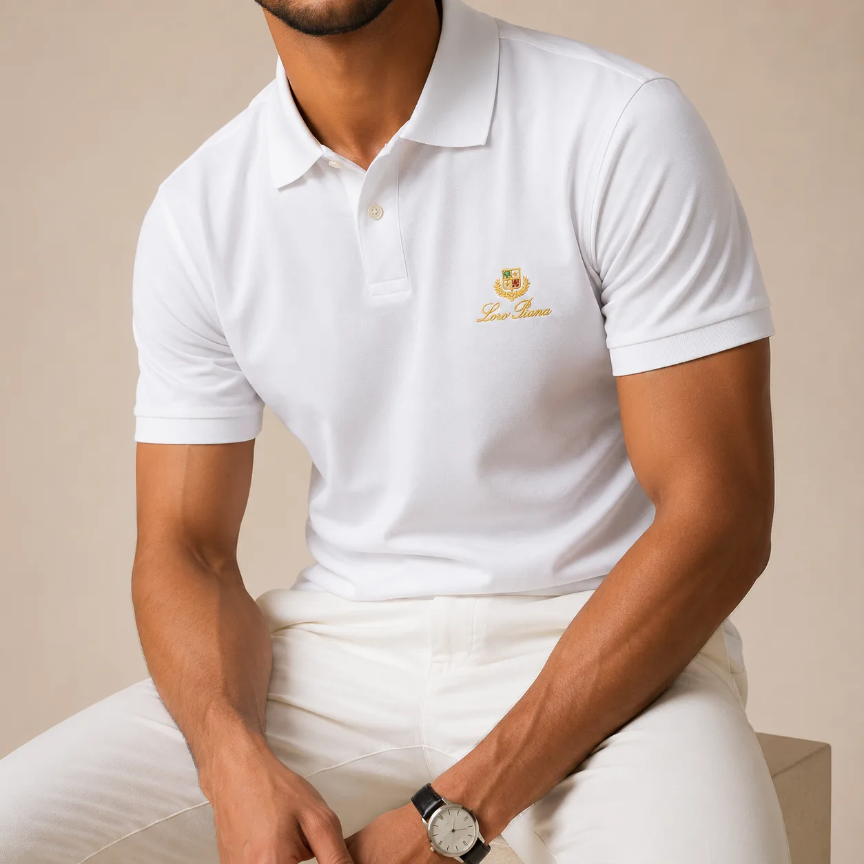 White Loro Piana Polo T-Shirt