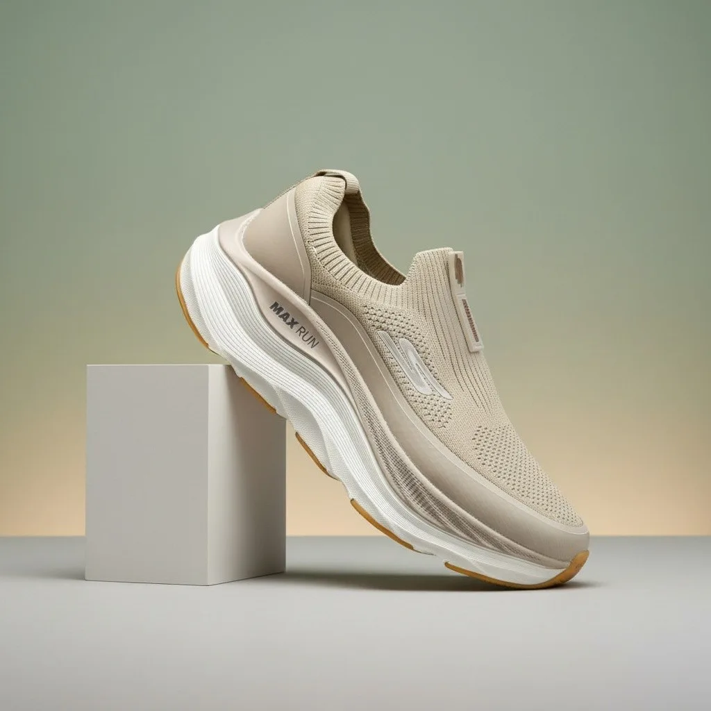 Beige Max Run Skechers