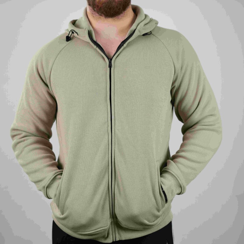 zip sweater light green di rossi with hood