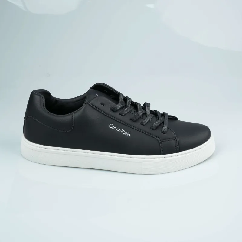 calvin klein  black white leather