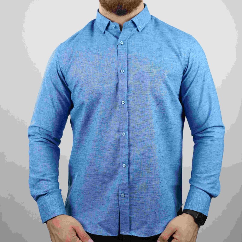 shirt blue linen di rossi