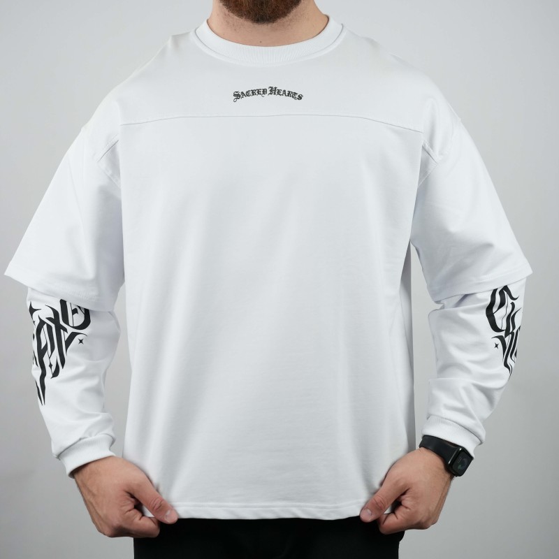 t-shirt white oversize sacred jacey cotton thin