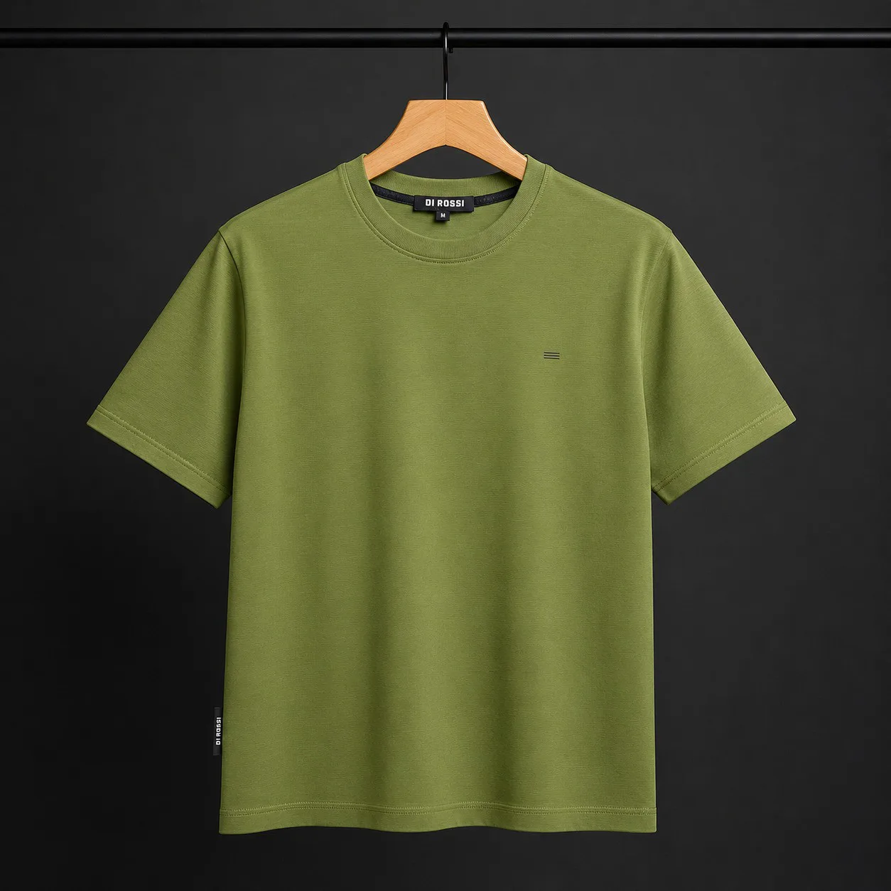 Di Rossi Solid Olive T-Shirt