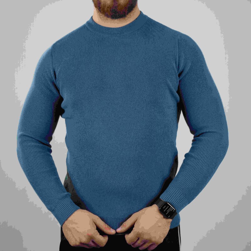 t-shirt light blue di rossi pure wool
