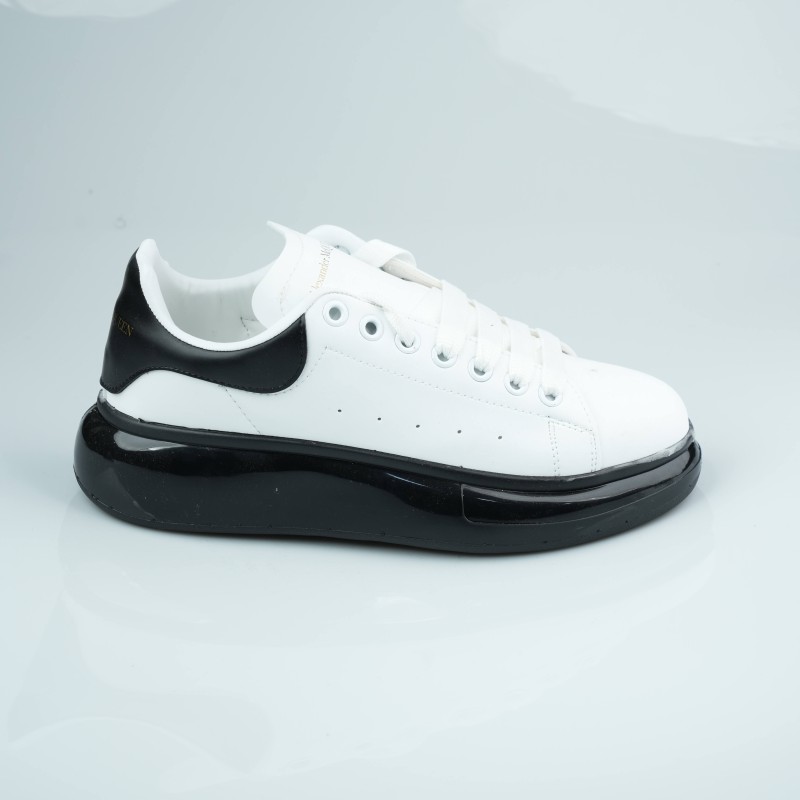 alxender mcqueen white black shiny heels