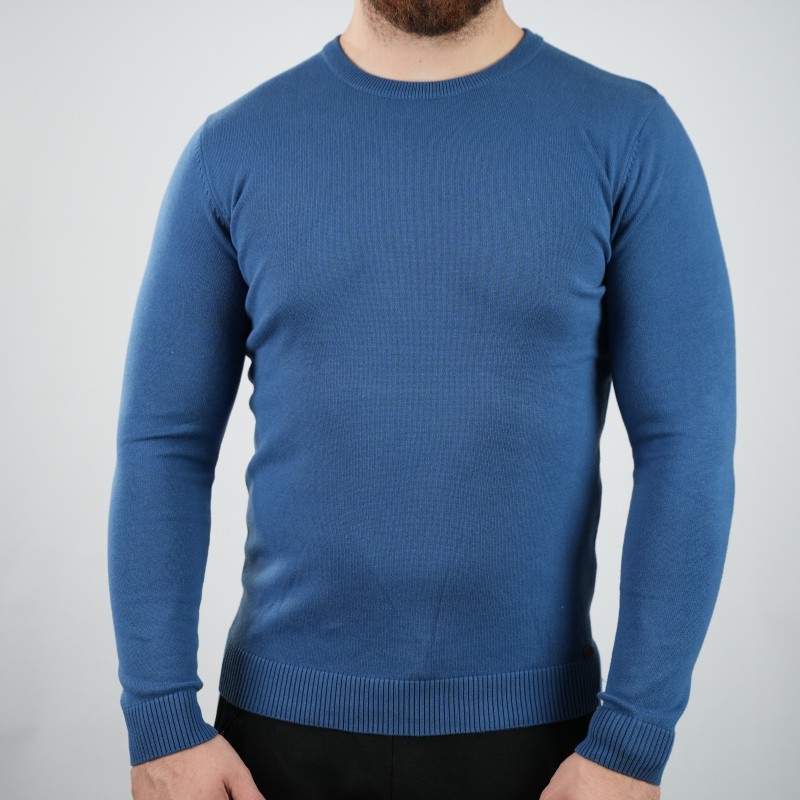 t-shirt  blue. di rossi soft wool
