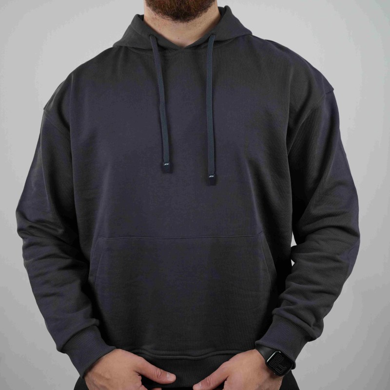 hoodie dark grey oversize pure cotton jacey