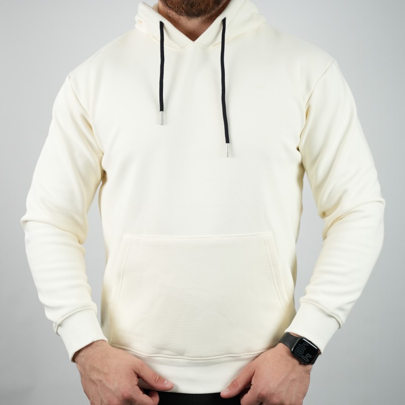 hoodie beige di rossi woolen towel inside