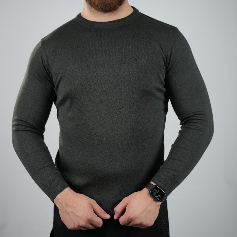 t-shirt boss dark grey soft wool