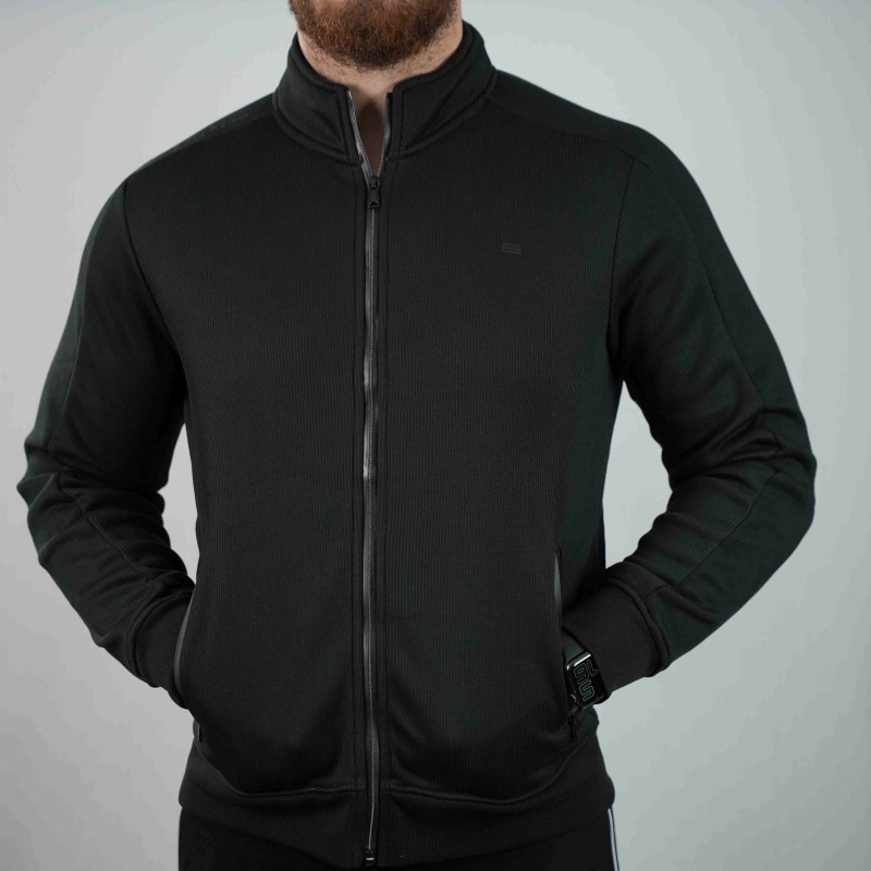 zip sweater black di rossi sport
